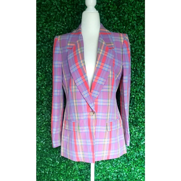 7. J.Crew Collection Willa Italian viscose-blend blazer in sunset plaid - Picture 6 of 11